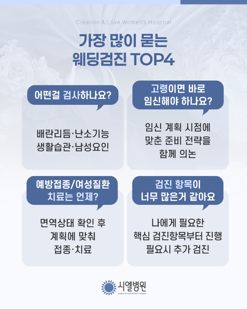 웨딩검진, 시엘병원 한경화원장의 예비부부 맞춤 1:1 임신준비검진 첨부파일 : 1772516656.png